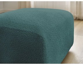 Tyrkysovomodrá podnožka z textílie bouclé Tina – Bobochic Paris