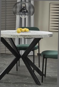 Rozkladací jedálenský stôl PERONI, biely mramor