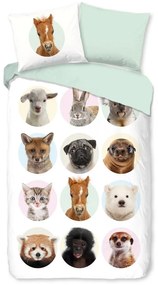 Bavlnené detské obliečky na jednolôžko/predĺžené 140x220 cm Young Animals – Good Morning