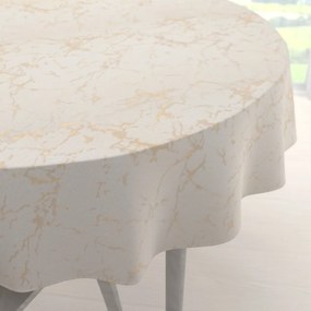 Biante Dekoračný okrúhly obrus Parma PM-115 Zlatý mramor na béžovom Ø 60 cm