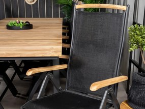 Panama polohovateľná stolička čierna / teak