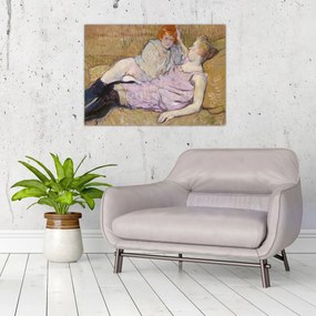 Sklenený obraz - Henri de Toulouse-Lautrec, The Sofa, reprodukcia (70x50 cm)