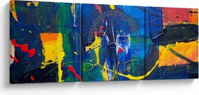 Obraz - Abstrakcia (s hodinami) (90x30 cm)