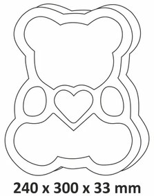 LED Detská lampa LED/2xAA ružový medveď