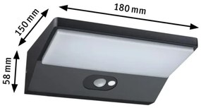Paulmann 94333 - LED/7,4W IP44 Vonkajšie nástenné svietidlo so senzorom HOUSE 230V
