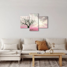 Ružový obraz stromu (90x60 cm)