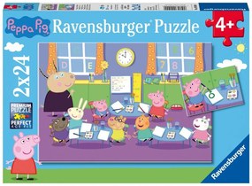RAVENSBURGER Prasátko Peppa ve škole 2x24 dielov