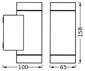 Ledvance - Vonkajšie nástenné svietidlo ITYS 2xGU10/35W/230V IP65