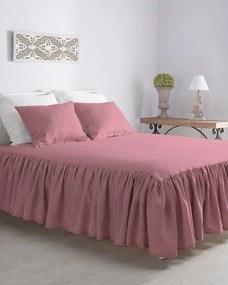 Prehoz Linen Frilly 160 x 210 cm ružový