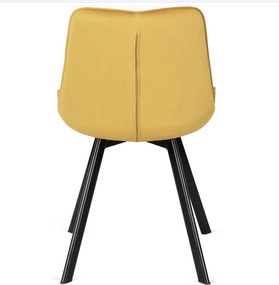 Sada stola HARRY 102-142 cm Craft Oak/Čierna a 4 stoličiek RICK Horčicová