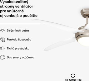 Klarstein Bolero stropný ventilátor s osvetlením | 132 cm | 35 W | Tichý chod | Drevo