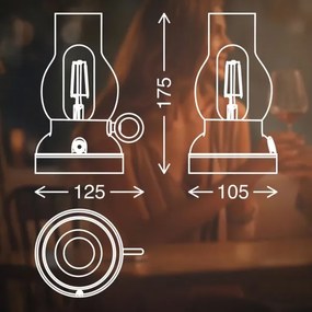 Brilo - LED stmievateľná vonkajšia nabíjateľná stolná lampa KANEA LED/1,5W/5V IP44 1200mAh bronzová