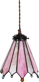 Závesná lampa Tiffany Flowerbell pink - 18*15*115 cm E14/max 1*25W