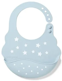 BABY ONO Nastaviteľný silikónový podbradník s kapsičkou Baby Ono sivý