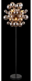 Globo 15633SS - Stojacia lampa UDO 6xE14/25W/230V čierna/dymová