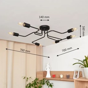 LED Prisadený luster TUBE 6xE27/15W/230V