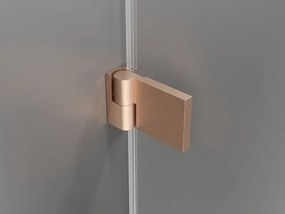 Mexen Lunar-B, Otočné ľavé sprchové dvere 95 cm, 8mm číre sklo, medený matný profil, 832-095-000-65-00-L