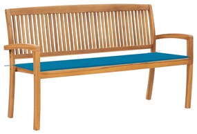vidaXL Stohovateľná záhradná lavička s podložkou 159 cm tíkový masív