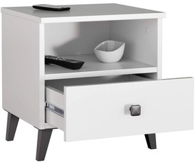 Noční stolek MOBI K-01 bílý/černý