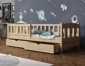 Detská posteľ z masívu borovice BEN so šuplíkmi - 200x90 cm