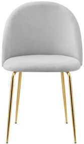 Jedálenská stolička FARGO zamatová, zlatá / sivá