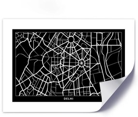 Gario Plagát Plán mesta Dillí Farba rámu: Bez rámu, Veľkosť: 100 x 70 cm