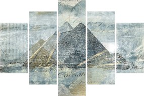 Obraz - Pyramídy v modrom filtri (150x105 cm)