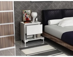 Nočný stolík CAST 46,8x46,8 cm biela