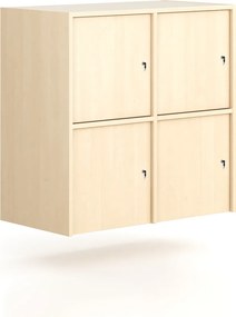 Nadstavba pre skrine FRAME, 4x dvere, 872 x 450 x 854 mm, cylindrický zámok, breza