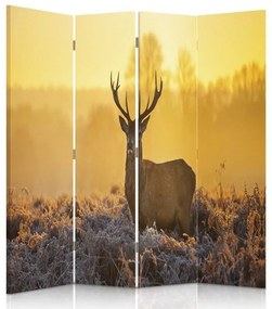 Gario Paraván Jeleň pri západe slnka Rozmery: 145 x 170 cm, Prevedenie: Klasický paraván
