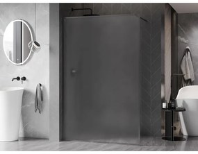 Mexen Kioto-XF, sprchová zástena s rámom 130 x 202 cm, 10mm sklo námraza, grafitový profil, 800-130-104-66-30-X