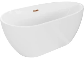 Mexen Eos, voľne stojaca vaňa 170 x 75 cm, biela, medený prepad, 52471707500-65