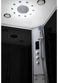 M-SPA - Čierná sprchová kabína s hydromasážou a parnou saunou 120 x 80 x 217 cm