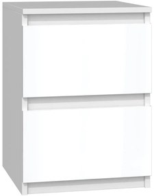Nočný stolík Malwa M2 biely/biely lesk