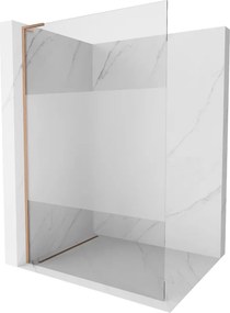 Mexen Kioto L, sprchová zástena Walk-In 70 x 200 cm, 8mm číre sklo-námraza, medený matný profil, 800-070-103-65-35