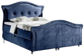 (3373) ANNA luxusní boxspring postel 160x200cm modrá