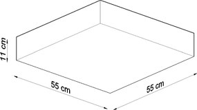 Stropné svietidlo Horus, 1x sivé plastové tienidlo, (biely plast), (55 cm)