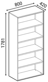 Skriňa so zasúvacími dverami PRIMO GRAY, 1781 x 800 x 420 mm, sivá/buk