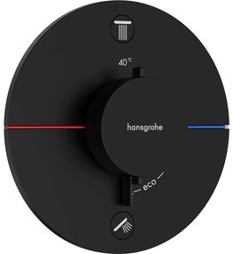 HANSGROHE ShowerSelect Comfort S termostat pod omietku pre 2 spotrebiče, so zabudovanou bezpečnostnou kombináciou podľa EN1717, matná čierna, 15556670