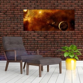 Obraz - Planéty s hmlovinou (120x50 cm)
