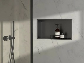 Polysan Polysan, INSERTA zapustená polica do obkladu, 510x270mm, nerezova ocel, gun metal, 1301-53B