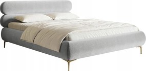 Manželská posteľ 160 cm Rirri (rošt úl. priest.) (svetlosivá zlatá)