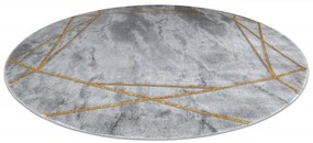 Dywany Łuszczów, Kusový koberec Emerald 1022 grey and gold kruh, 200x200 (priemer) kruh, šedá, chodba / predsieň