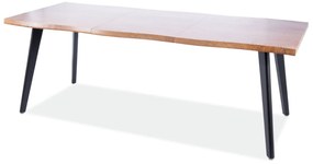 Rozkladací jedálenský stôl 150-210 cm Faustina (dub + čierna) (pre 8 a viac osôb). Vlastná spoľahlivá doprava až k Vám domov. 1050177