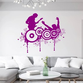 Veselá Stena Samolepka Koncert Farba: fialová, Veľkosť: 80 x 65 cm