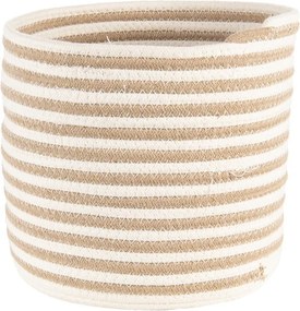 Sada 3 hnedo bielych košíkov - Ø 26 * 24 / Ø 23 * 21 / Ø 19 * 18 cm