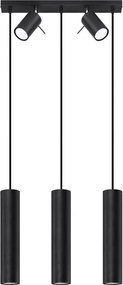 Čierne kovové závesné svietidlo Etna – Sollux