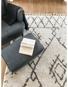 Kusový shaggy koberec BERBER FEZ krémový