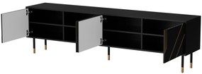 Cama TV stolík Mountain 200 - čierna / zlatá