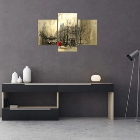 Obraz - Skica mestečka (90x60 cm)